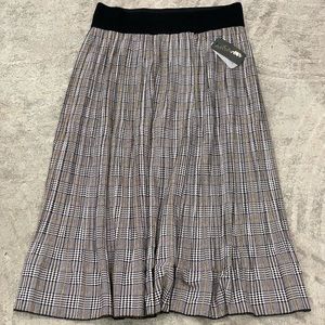 A-Line Plaid Skirt with Elastic Waist